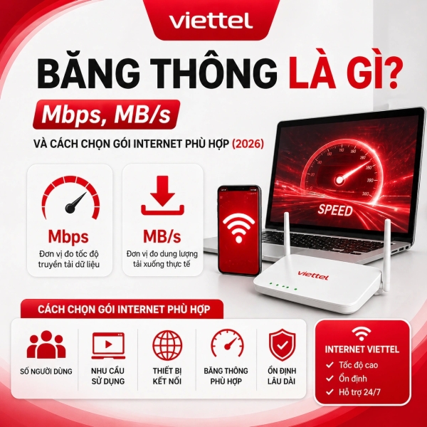 Băng Thông Là Gì? Mbps, MB/s Và Cách Chọn Gói Internet Phù Hợp (2026)