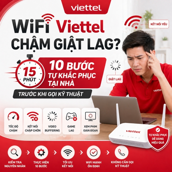 WiFi Viettel Chậm Giật Lag? 10 Bước Tự Khắc Phục Tại Nhà Trong 15 Phút Trước Khi Gọi Kỹ Thuật (2026)